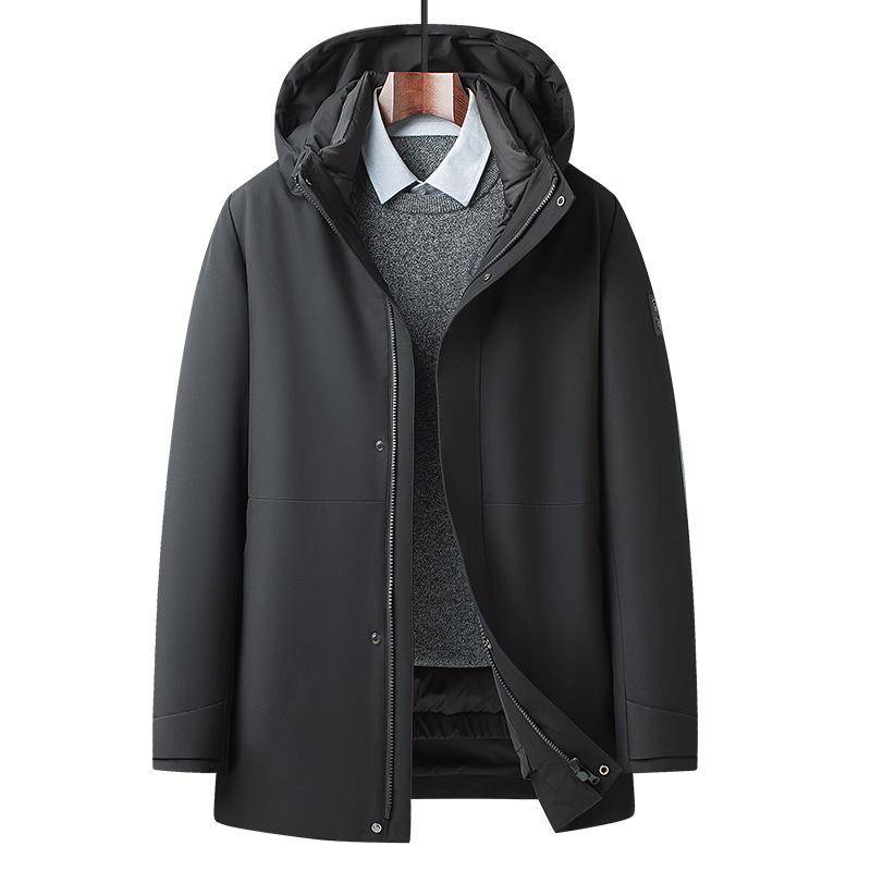 Einteilige Drei-Wege-Gänsedaunenjacke mit herausnehmbarem Innenfutter für Herren Herbst- und Winter-Gänsedaunenjacke Warme Daunenjacke für den Außenbereich 3XL schwarz von Joom DACH