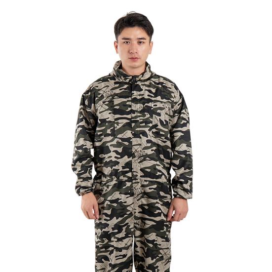Einteiliger Strampler aus Polyester mit Reißverschluss, toller wasserdichter Auto-Reparatur-Werkstatt-Herren-Overall mit Hut 2XL camouflage von Joom DACH