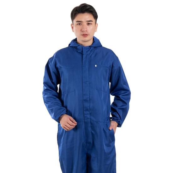 Einteiliger Strampler aus Polyester mit Reißverschluss, toller wasserdichter Auto-Reparatur-Werkstatt-Herren-Overall mit Hut L blau von Joom DACH