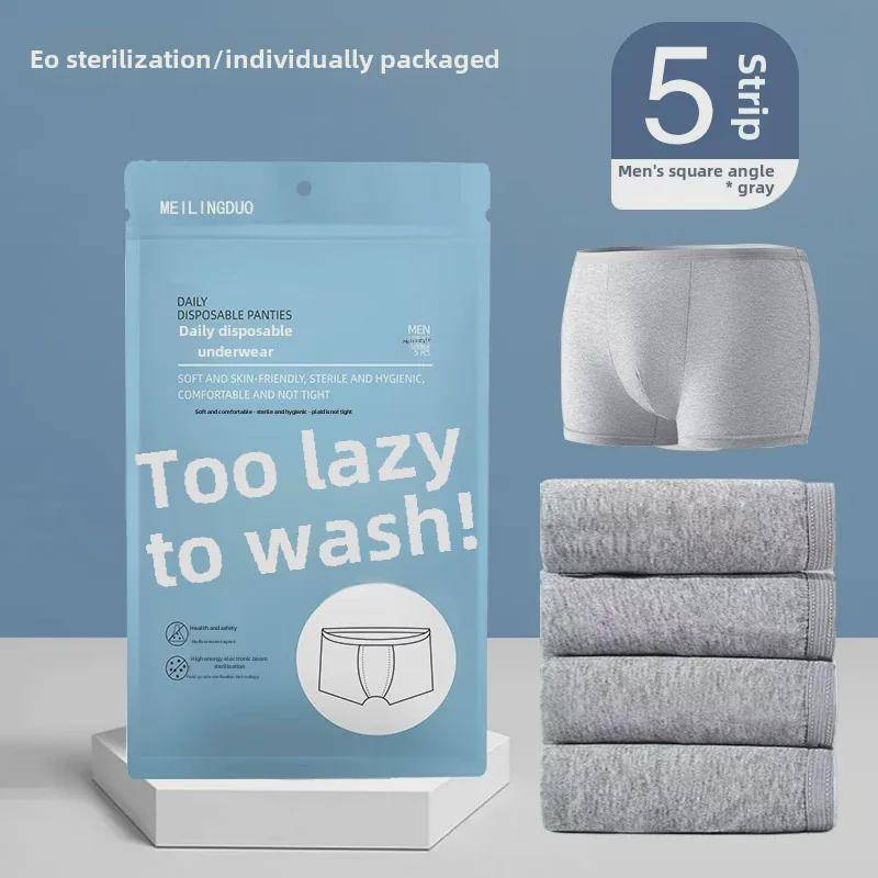 Einweg-Boxershorts aus reiner Baumwolle für Herren – steril, Vier-Ecken-Design für Geschäftsreisen oder den täglichen Gebrauch, Größe L erhältlich 2XL (65-75kg) von Joom DACH