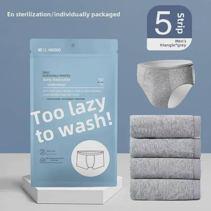 Einweg-Boxershorts aus reiner Baumwolle für Herren – steril, Vier-Ecken-Design für Geschäftsreisen oder den täglichen Gebrauch, Größe L erhältlich 3XL (75-85kg) von Joom DACH