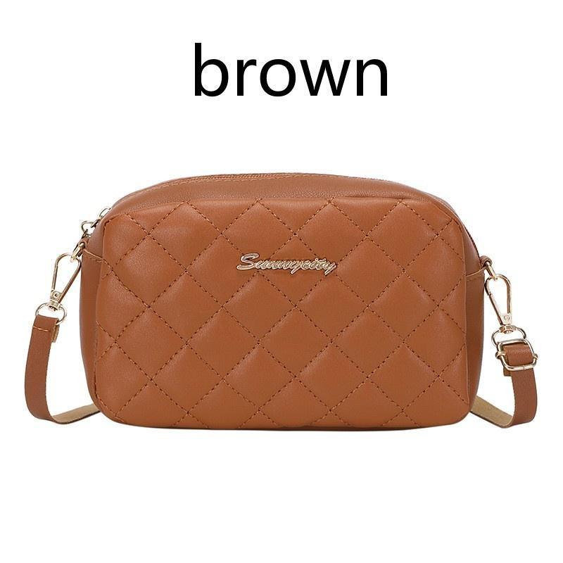 Einzelne Umhängetasche, Diamant-karierte Umhängetaschen, weibliche Umhängetasche, 5 Farben, bestickte Kamera-Geldbörse für Frauen One Size von Joom DACH