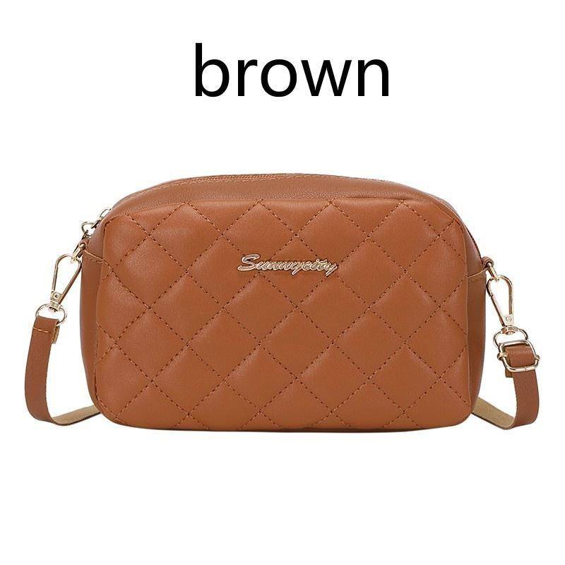 Einzelne Umhängetasche, Diamant-karierte Umhängetaschen, weibliche Umhängetasche, 5 Farben, bestickte Kamera-Geldbörse für Frauen One Size von Joom DACH