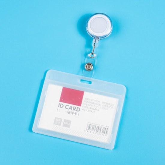 Einziehbarer transparenter Ausweishalter aus Kunststoff mit elastischem Clip, Ausweishalter, Kartenetui, Namensschild, Arbeitsausweis mit Ausweishalter von Joom DACH