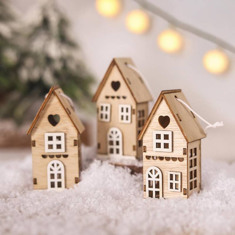 Einzigartige Weihnachtsdekoration aus Holz mit kreativem Design und hängenden Ornamenten, ideales Geschenk für Weihnachten von Joom DACH