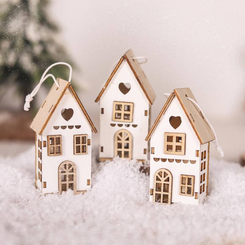 Einzigartige Weihnachtsdekoration aus Holz mit kreativem Design und hängenden Ornamenten, ideales Geschenk für Weihnachten von Joom DACH