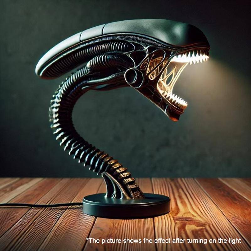 Einzigartiger Alien-Kreatur-Lampenständer, Schlafzimmer-Heimdekorative Lampen, Harz-Dekorationsartikel und Ornamente, Zwei Stile optional, 1 Stück von Joom DACH
