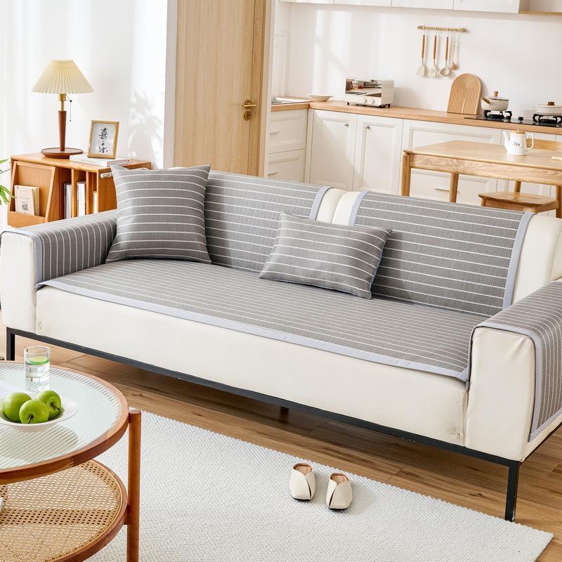 Eis Rattan Matte Sommer Sofa Kissen Neue Gestreifte Matte Sitzkissen Rutschfeste Matte Einfache Coole Sofa Abdeckung Abdeckung Tuch 60*60cm von Joom DACH