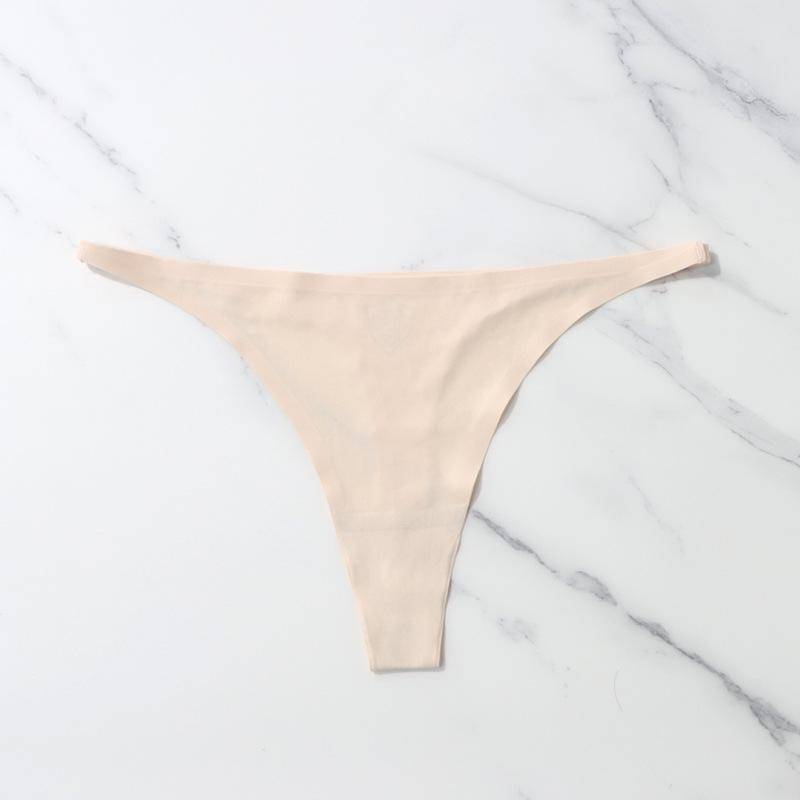 Eis Seide Nahtlose Höschen Für Frauen Weiche Dünne Band Thongs Frau Satin Unterwäsche Weibliche Bikini Höschen String Tangas Mujer L beige von Joom DACH