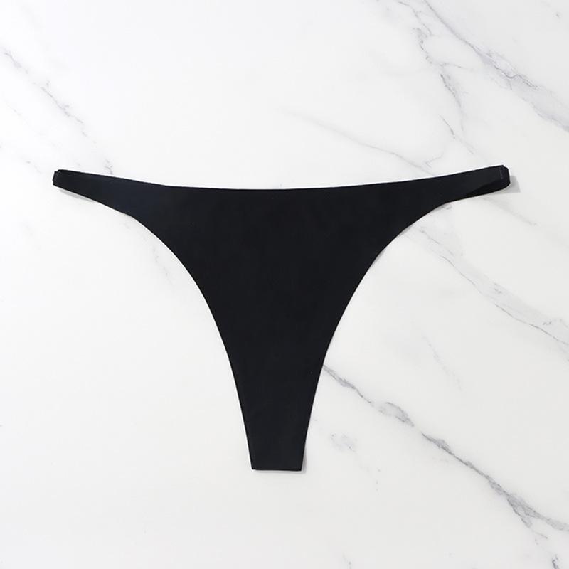 Eis Seide Nahtlose Höschen Für Frauen Weiche Dünne Band Thongs Frau Satin Unterwäsche Weibliche Bikini Höschen String Tangas Mujer L schwarz von Joom DACH