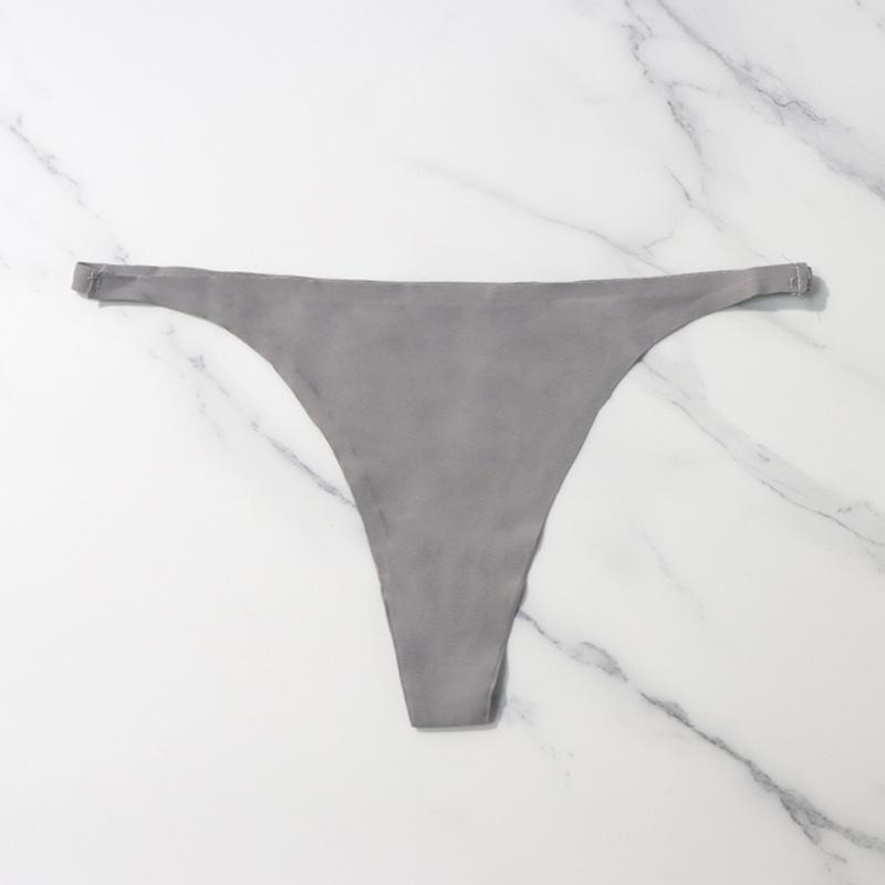 Eis Seide Nahtlose Höschen Für Frauen Weiche Dünne Band Thongs Frau Satin Unterwäsche Weibliche Bikini Höschen String Tangas Mujer M grau von Joom DACH
