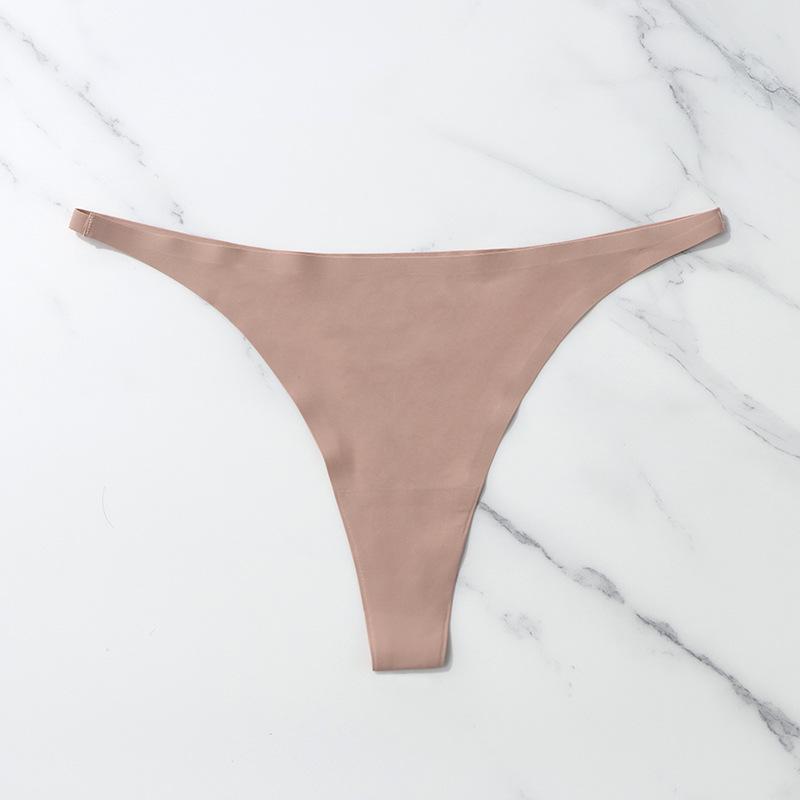 Eis Seide Nahtlose Höschen Für Frauen Weiche Dünne Band Thongs Frau Satin Unterwäsche Weibliche Bikini Höschen String Tangas Mujer XL kaffeebraun von Joom DACH