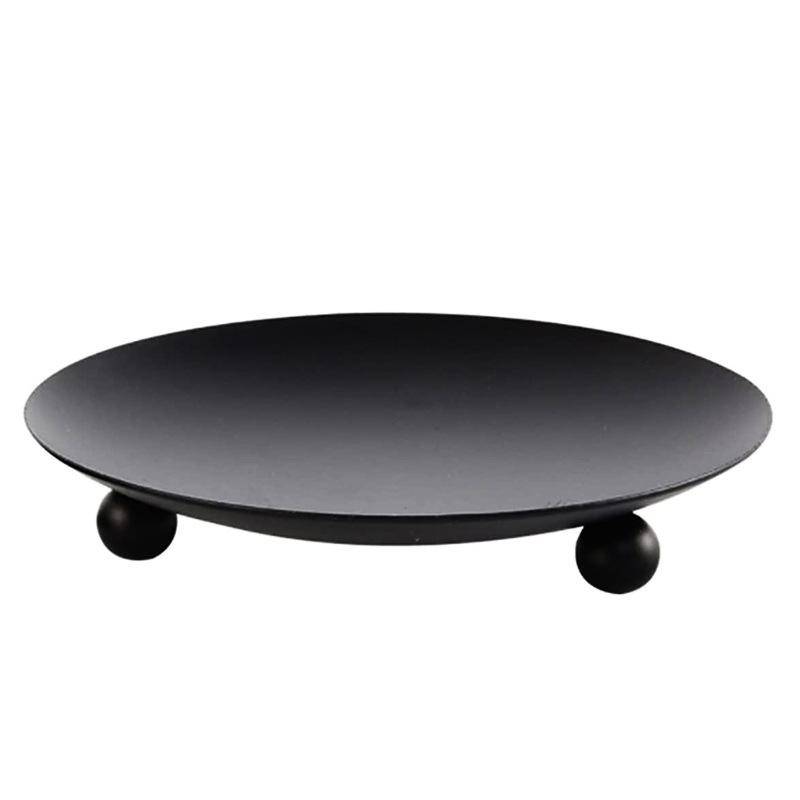 Eisen Schwarz Gold Kerzenhalter Tablett Basis Hochzeit Party Feiertag Bankett Dekorativer Kerzenhalter Kunst Geschenk Tasse Kerzen Zubehör schwarz von Joom DACH