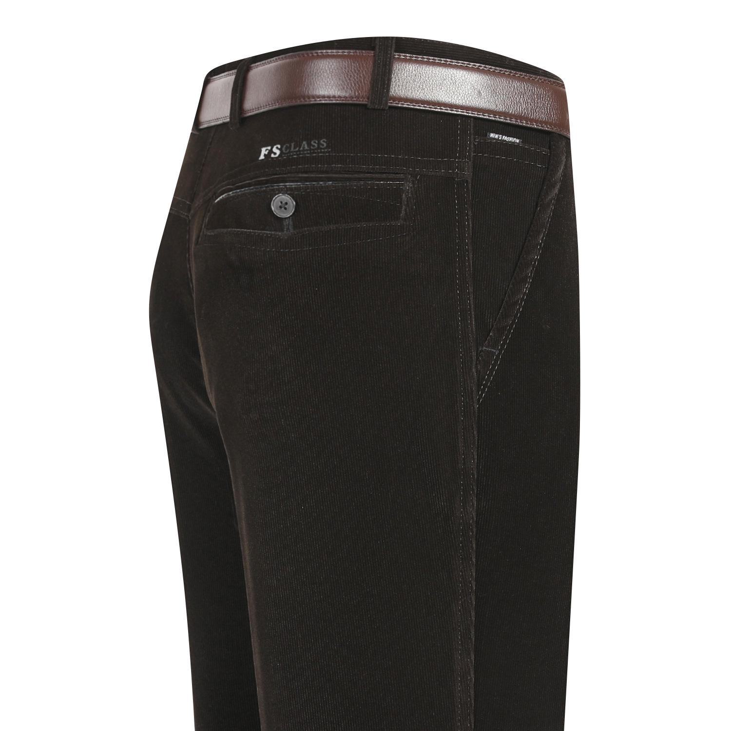 Elastische Cordhose mit hoher Taille für Herren – lässige, gerade Hose für den Herbst Size 36 2 feet 9 waist dunkle khaki von Joom DACH