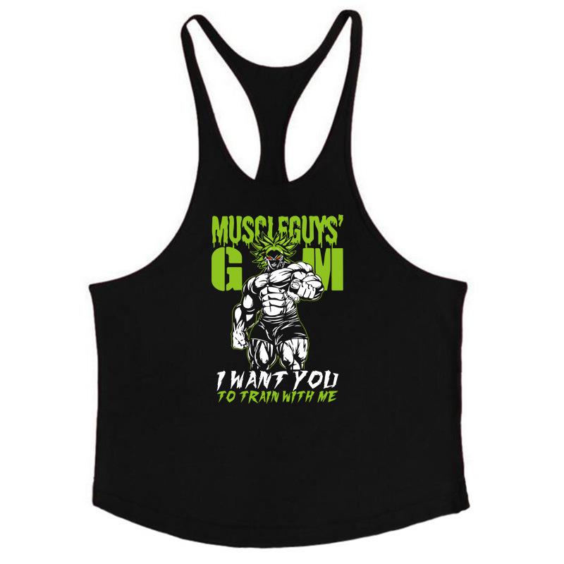 Elastische Sportweste aus Baumwolle für Herren in europäischer Größe für Fitness und Bodybuilding L schwarz von Joom DACH