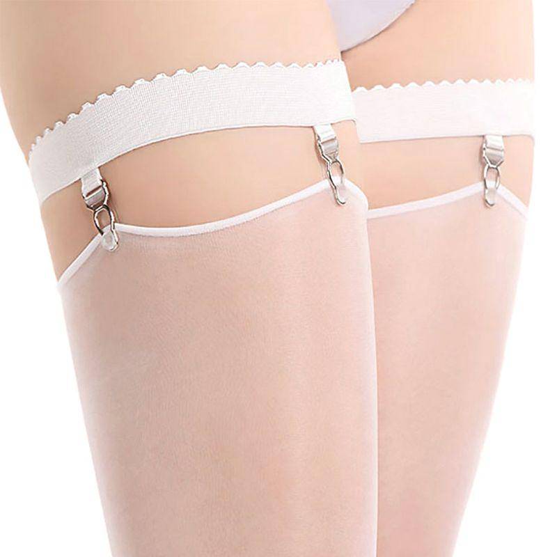 Elastischer Anti-Rutsch-Strumpfgürtel für Damen, Oberschenkelhoher Strumpfhalter mit Clip L von Joom DACH