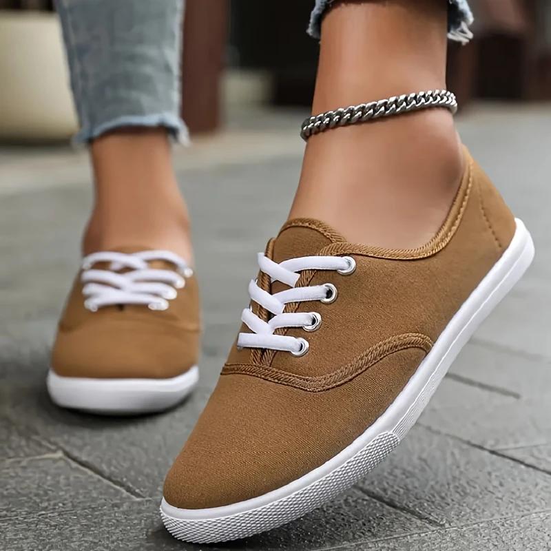 Elegante, atmungsaktive Damen-Sneaker für alle Jahreszeiten in mehreren Farben – bequemes Design mit runder Zehenpartie 42 braun von Joom DACH