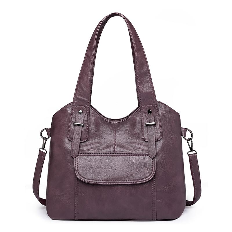 Elegante, einfarbige Umhängetasche aus PU-Leder für Damen mit Reißverschluss, Polyester-gefütterte Tragetasche, vielseitige Handtasche für die Arbeit und den Alltag violett Elegante, einfarbige Umhängetasche aus PU-Leder für Damen mit Reißverschluss, Polyester-gefütterte Tragetasche, vielseitige Handtasche für die Arbeit und den Alltag violett von Joom DACH