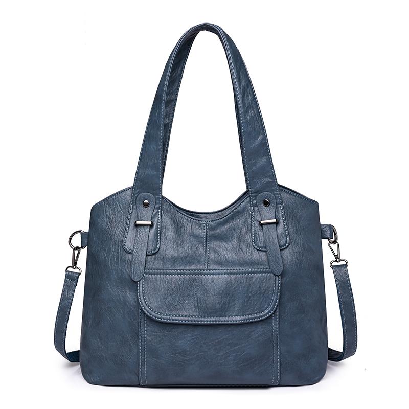 Elegante, einfarbige Umhängetasche aus PU-Leder für Damen mit Reißverschluss, Polyester-gefütterte Tragetasche, vielseitige Handtasche für die Arbeit und den Alltag blau Elegante, einfarbige Umhängetasche aus PU-Leder für Damen mit Reißverschluss, Polyester-gefütterte Tragetasche, vielseitige Handtasche für die Arbeit und den Alltag blau von Joom DACH