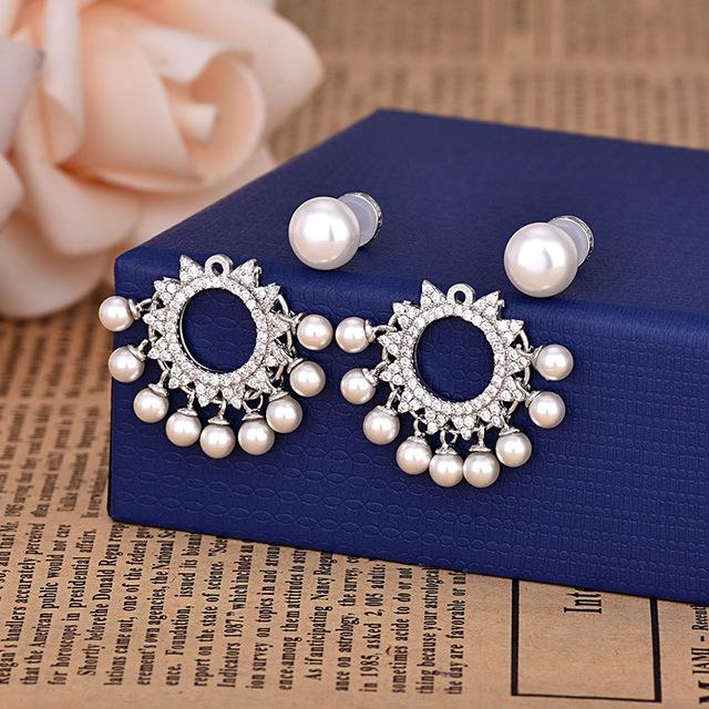 Elegante Damen Hängeohrringe Ehering Schmuck Perle Kurze Quaste Ohrring Aaa Zirkonia Neue Brautaccessoires Zk30 von Joom DACH