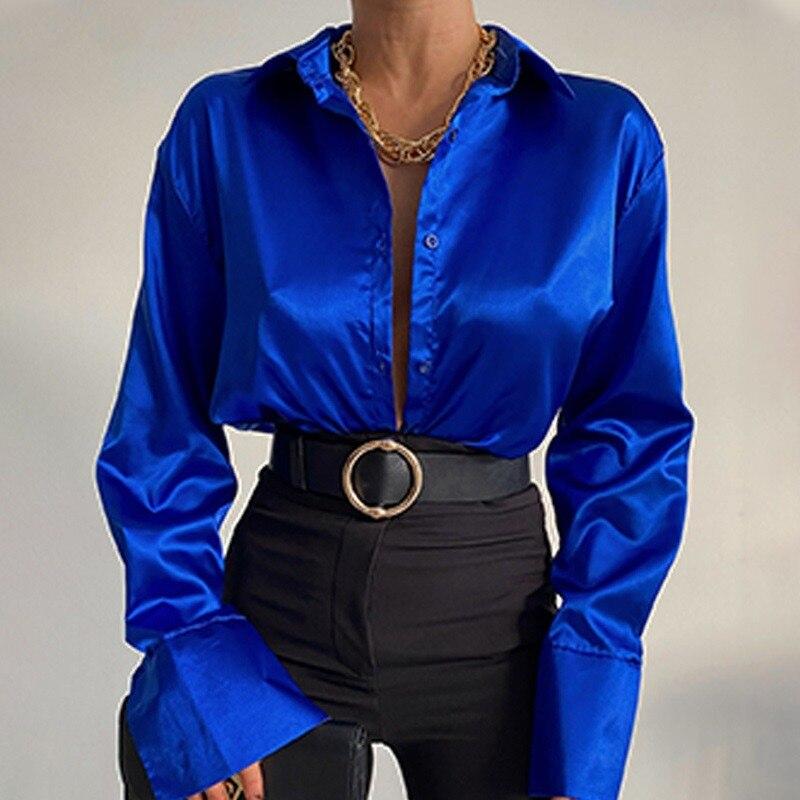 Elegante Grüne Seidenbluse Frauen Herbst 2022 Taste Unten Langarm Satin Blusen Frauen Beiläufige Feste Lose Shirts Tops 22717 XXL blau Elegante Grüne Seidenbluse Frauen Herbst 2022 Taste Unten Langarm Satin Blusen Frauen Beiläufige Feste Lose Shirts Tops 22717 XXL blau von Joom DACH