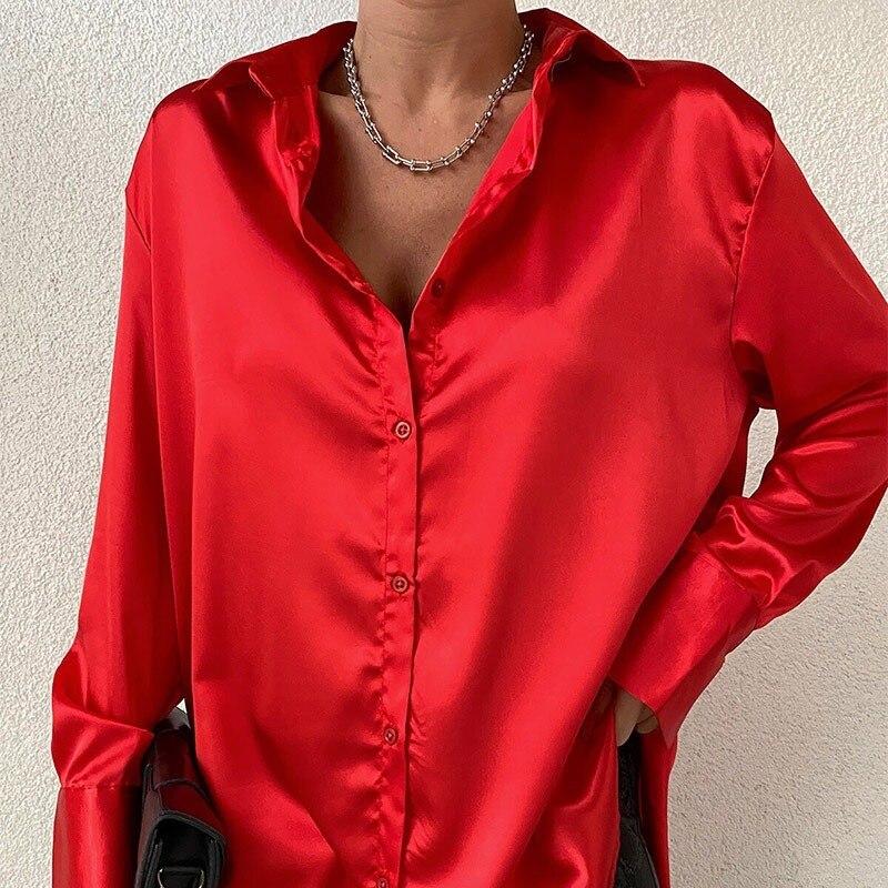 Elegante Grüne Seidenbluse Frauen Herbst 2022 Taste Unten Langarm Satin Blusen Frauen Beiläufige Feste Lose Shirts Tops 22717 XXL rot Elegante Grüne Seidenbluse Frauen Herbst 2022 Taste Unten Langarm Satin Blusen Frauen Beiläufige Feste Lose Shirts Tops 22717 XXL rot von Joom DACH