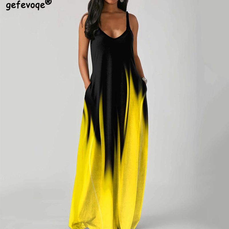 Elegante Mode V-ausschnitt Ärmellose bodenlangen Kleider Einfache Retro Frauen Sommer Lose Taille Druck Gerade Kleid Frauen 2022 S gelb Elegante Mode V-ausschnitt Ärmellose bodenlangen Kleider Einfache Retro Frauen Sommer Lose Taille Druck Gerade Kleid Frauen 2022 S gelb von Joom DACH