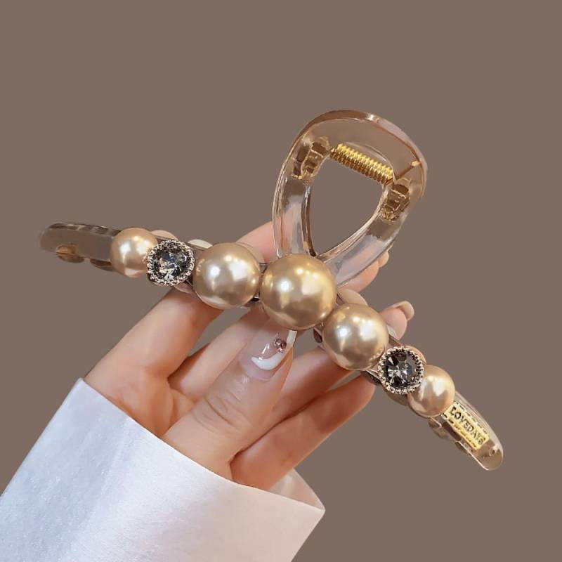 Elegante Perlen Große Kreuz Haarspange für Frauen Mädchen Süßer Haarschmuck Klauenclip Haarspange Haarnadel Mode Haaraccessoires von Joom DACH