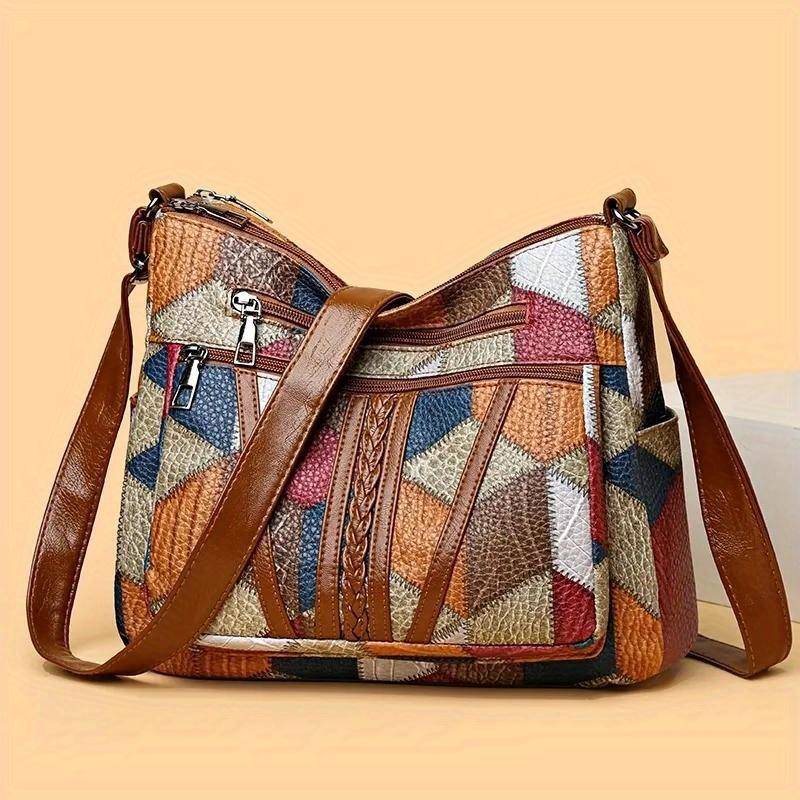 Elegante Vintage Umhängetasche für Damen Trendige Handtasche Mode Mehrfachtaschen Schultertasche Allround Retro Umhängetasche braun von Joom DACH