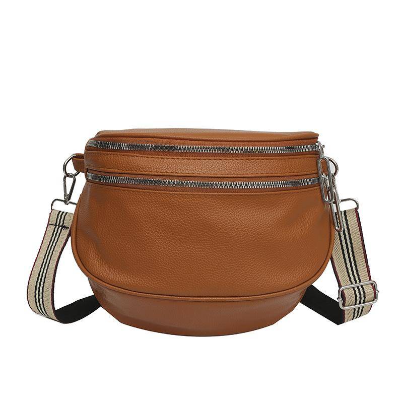 Elegante einfarbige Gürteltaschen für Frauen, luxuriöse Gürteltaschen mit Kettenreißverschluss, weibliche Hüfttasche, Damen-Umhängetasche 24x9x20cm braun von Joom DACH