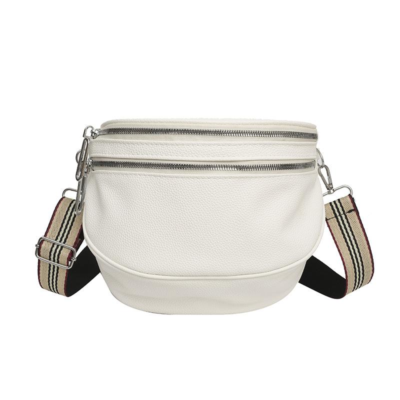 Elegante einfarbige Gürteltaschen für Frauen, luxuriöse Gürteltaschen mit Kettenreißverschluss, weibliche Hüfttasche, Damen-Umhängetasche 24x9x20cm weiß von Joom DACH