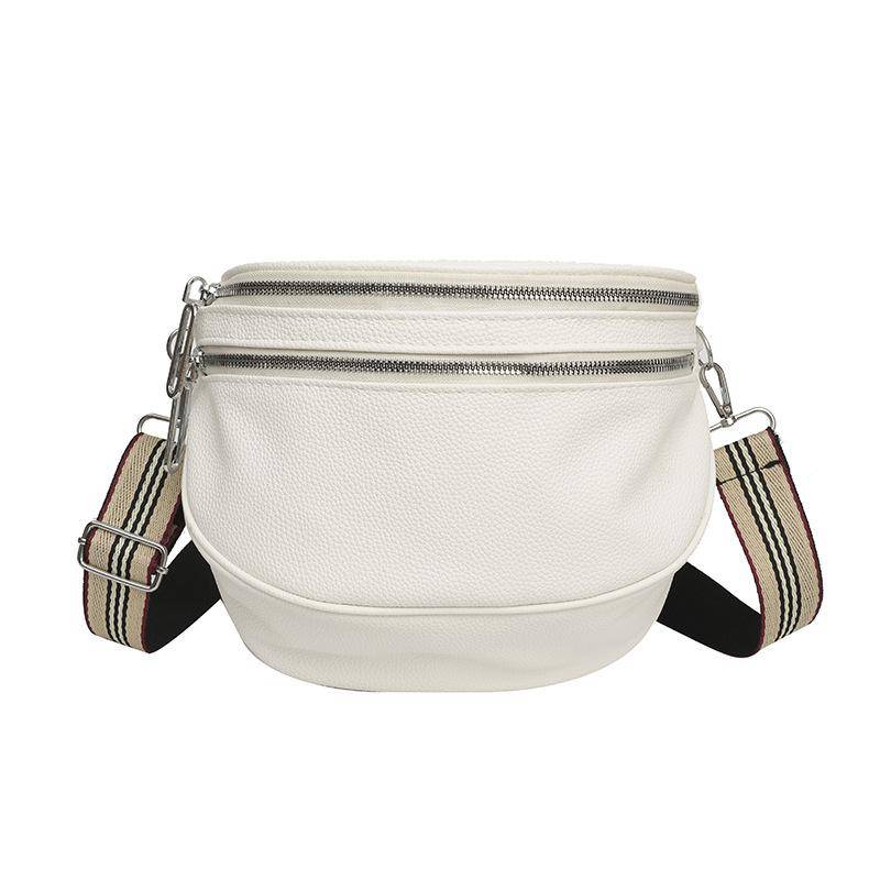 Elegante einfarbige Gürteltaschen für Frauen, luxuriöse Gürteltaschen mit Kettenreißverschluss, weibliche Hüfttasche, Damen-Umhängetasche 24x9x20cm weiß von Joom DACH