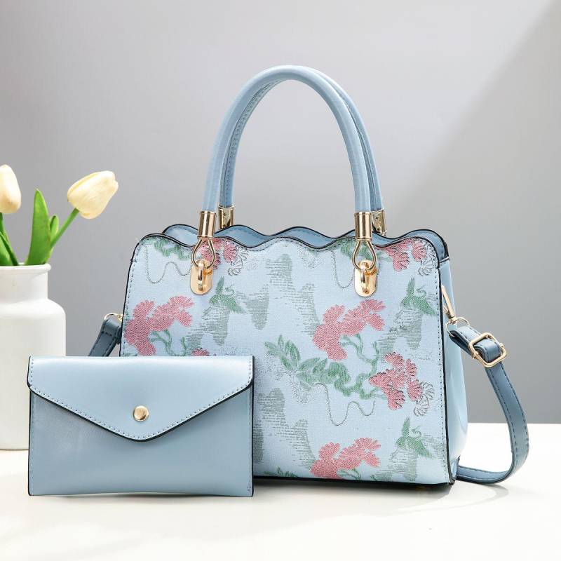 Elegante und luxuriöse Umhängetasche für Damen mit einfacher und großer Kapazität, bedruckt, modische Schultertasche blau von Joom DACH