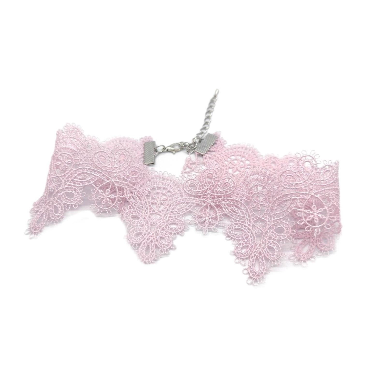 Eleganter Spitzen Kurzchoker Halsband Stilvolle Halskette Weich Bequem Robust Lässige Halsbekleidung für Stilvolle Damen Frauen rosa von Joom DACH