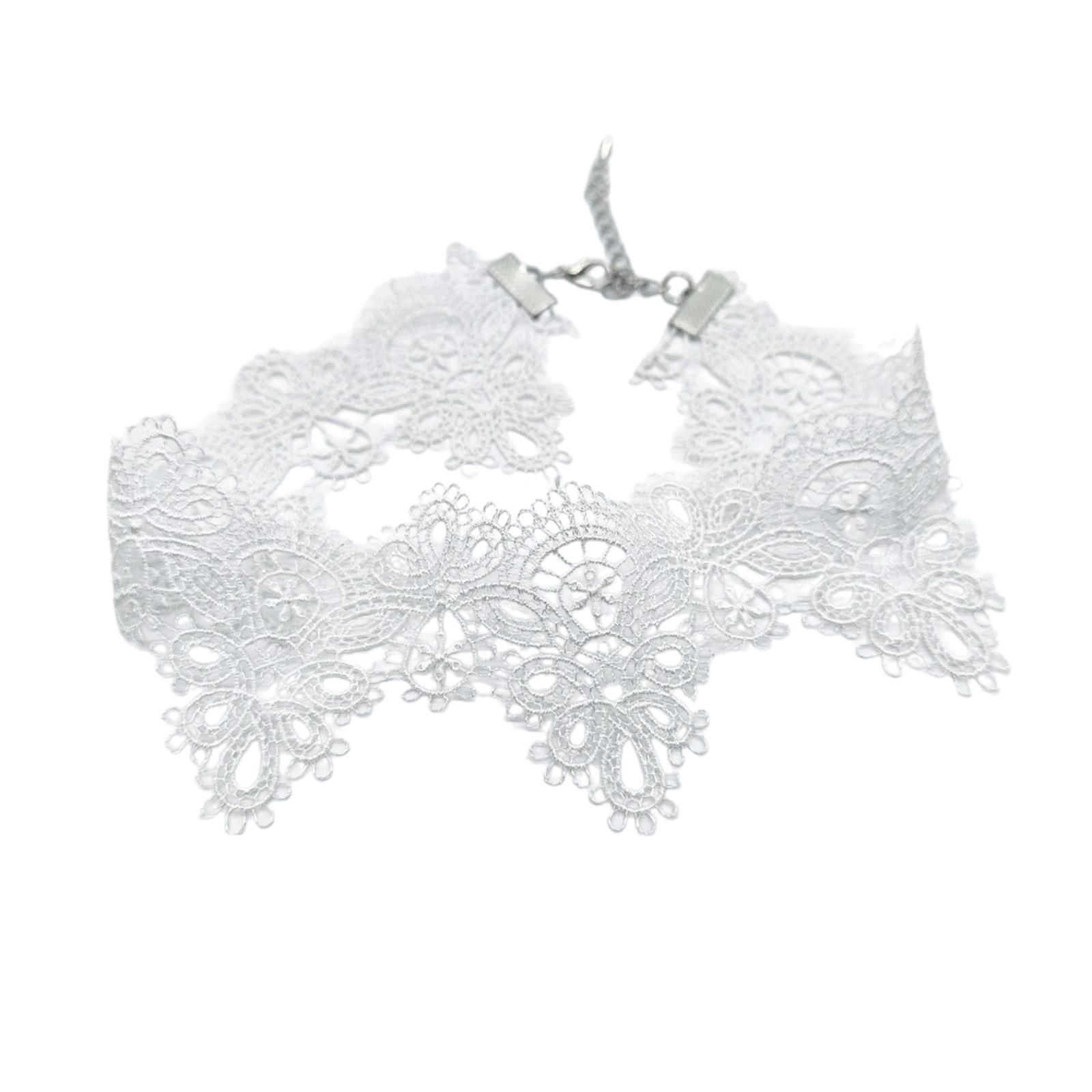 Eleganter Spitzen Kurzchoker Halsband Stilvolle Halskette Weich Bequem Robust Lässige Halsbekleidung für Stilvolle Damen Frauen weiß von Joom DACH