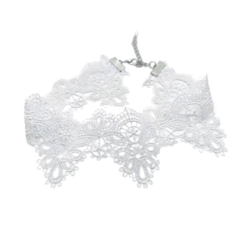 Eleganter Spitzen Kurzchoker Halsband Stilvolle Halskette Weich Bequem Robust Lässige Halsbekleidung für Stilvolle Damen Frauen weiß von Joom DACH