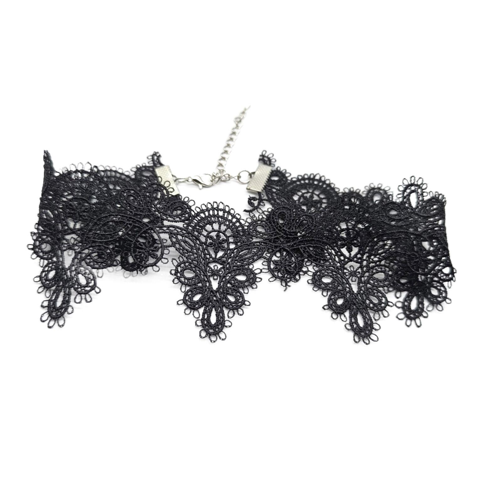 Eleganter Spitzen Kurzchoker Halsband Stilvolle Halskette Weich Bequem Robust Lässige Halsbekleidung für Stilvolle Damen Frauen schwarz von Joom DACH