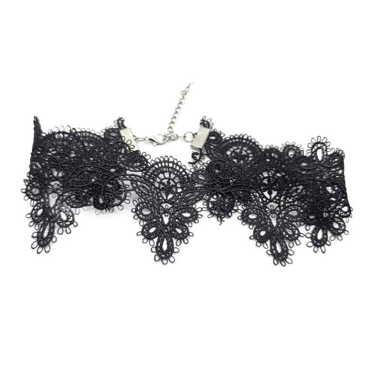 Eleganter Spitzen Kurzchoker Halsband Stilvolle Halskette Weich Bequem Robust Lässige Halsbekleidung für Stilvolle Damen Frauen schwarz von Joom DACH