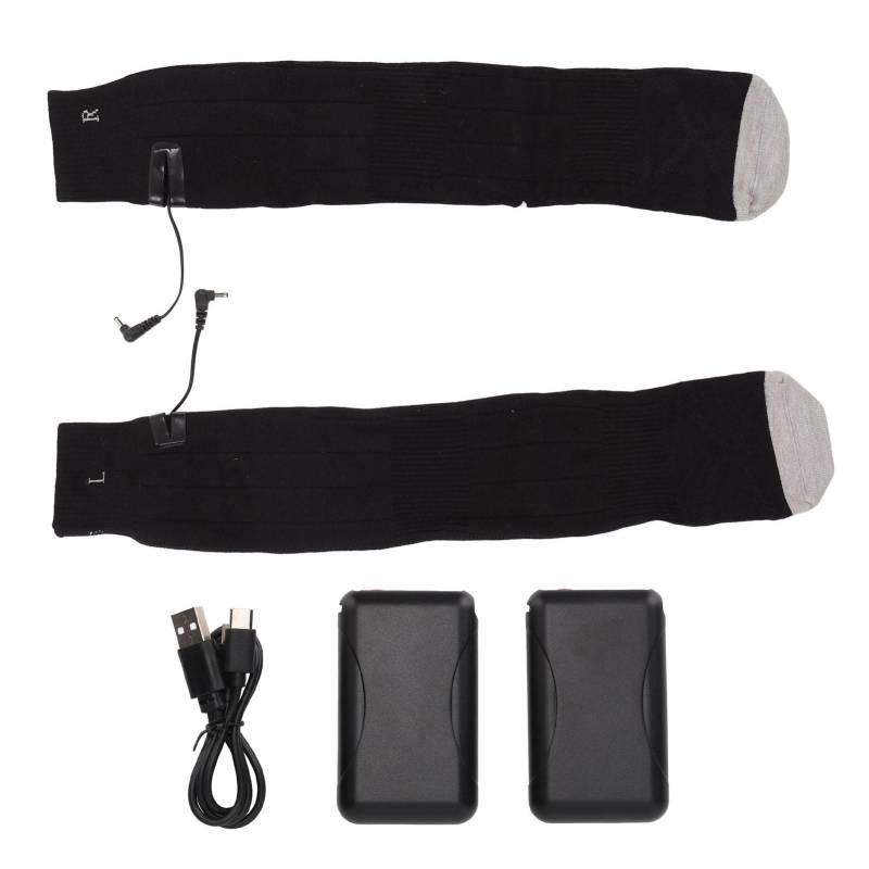 Elektrisch beheizte Socken Reine Baumwolle 3 Modi Einstellung USB Wiederaufladbar Herren Damen Akku Socken für von Joom DACH