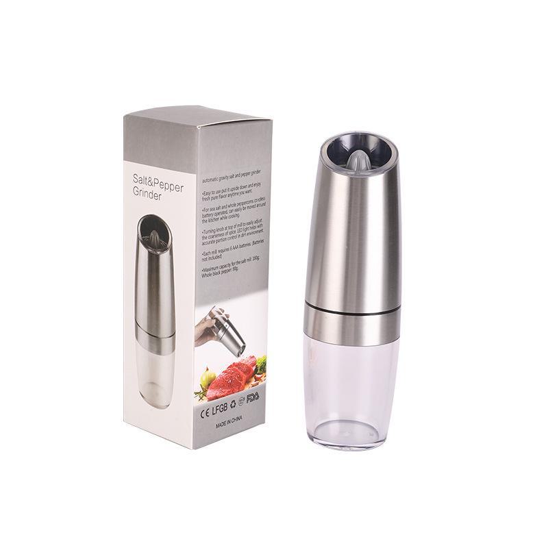 Elektrische Pfeffer- und Salzmühle mit Keramikkern und Schwerkraft Battery model single silber von Joom DACH
