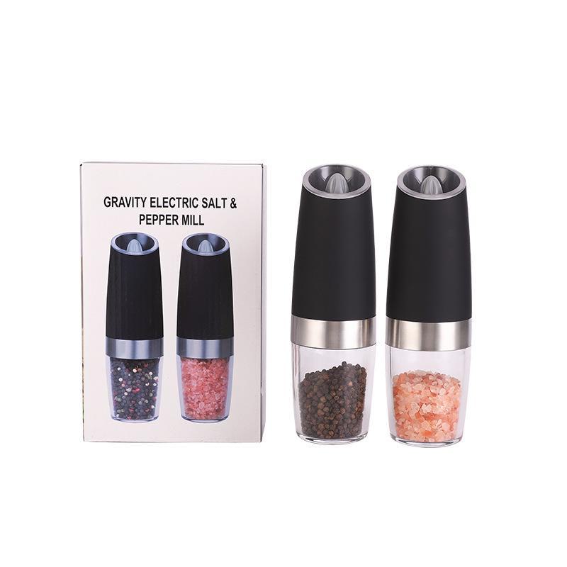 Elektrische Pfeffer- und Salzmühle mit Keramikkern und Schwerkraft Battery type suit schwarz von Joom DACH