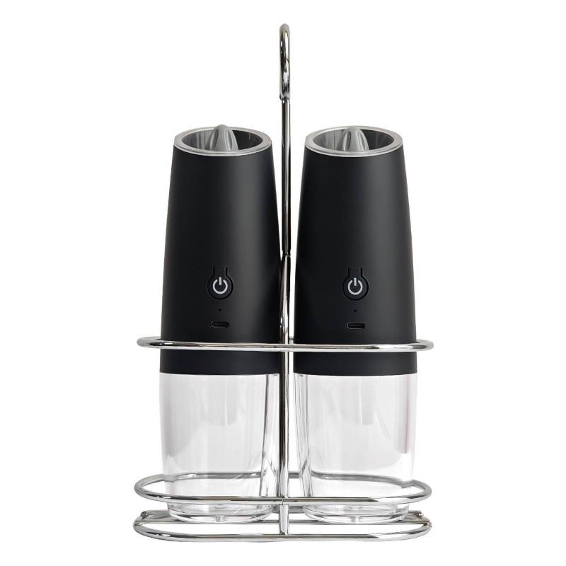 Elektrische Pfeffer- und Salzmühle mit Keramikkern und Schwerkraft USB charging model set with iron frame schwarz von Joom DACH