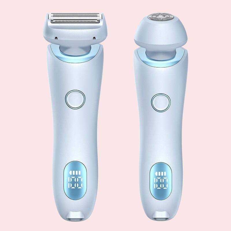 Elektrische Rasierer für Frauen 2 in 1 Bikini Trimmer Rasierer Haarentfernung für Achseln Beine Damen Körper Trimmer blau von Joom DACH