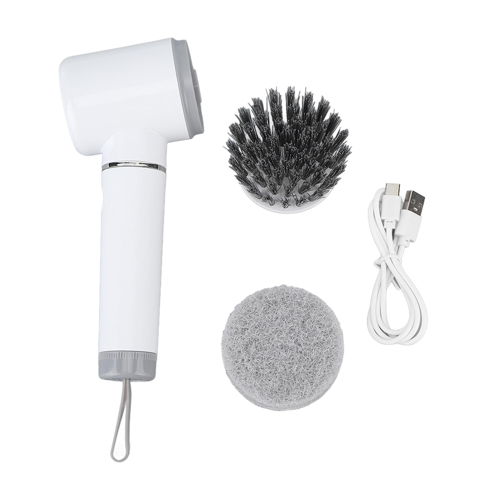 Elektrischer Spin Scrubber Wiederaufladbar 2 Geschwindigkeiten Kabellose Reinigungsbürste für Badezimmer Küche Wand Geschirr 2 Brush Head von Joom DACH