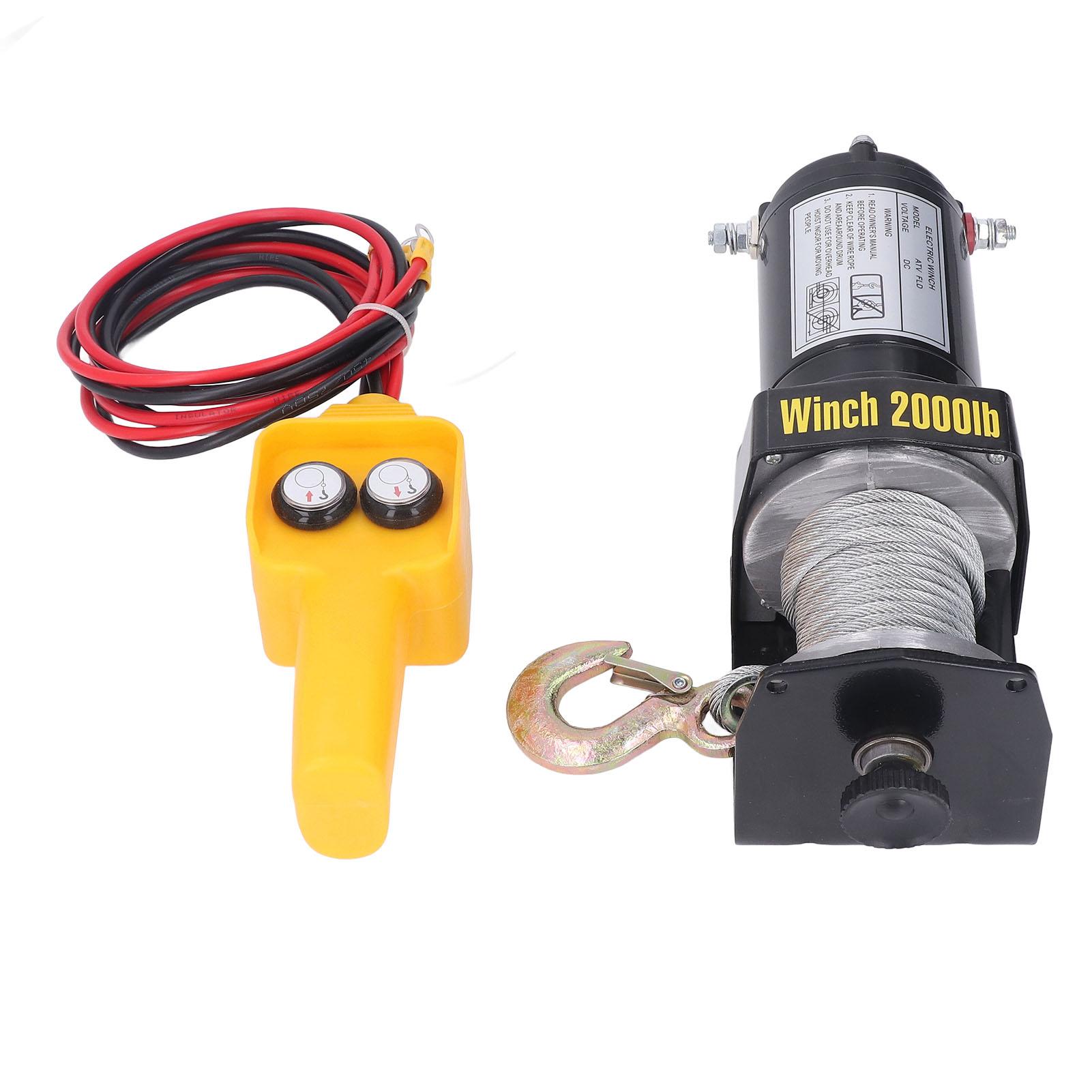 Elektrisches Winden-Kit 2000LBS Stahldrahtseil Kupferkern Terminal Elektrische Winde mit legiertem Stahl von Joom DACH