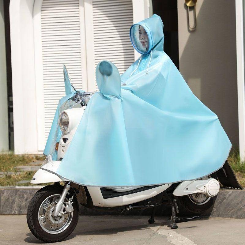 Elektroauto-Regenmäntel für Männer und Frauen, vergrößerte Regenmasken, Ganzkörper-Regensturmschutz durch batteriebetriebene Fahrrad-Regenmäntel 2XL blau von Joom DACH