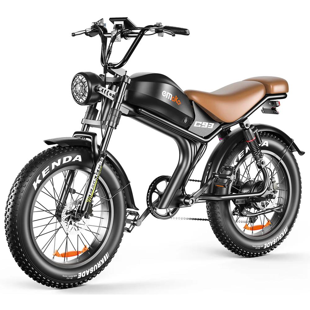 Elektrofahrrad EMOKO C93 20  1000W Motor 48V 20AH Max. Reichweite 80Km Zuladung 150Kg Vollfederung Schwarz Brown Seats von Joom DACH