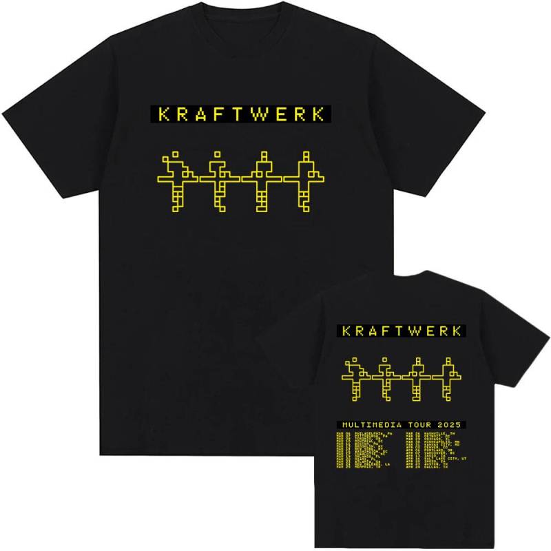 Elektronische Band KRAFTWERK T-Shirts Kurzarm Baumwoll-T-Shirt Sommer Rundhals Hip Hop Streetwear Männer/Frauen Tees XXL schwarz von Joom DACH