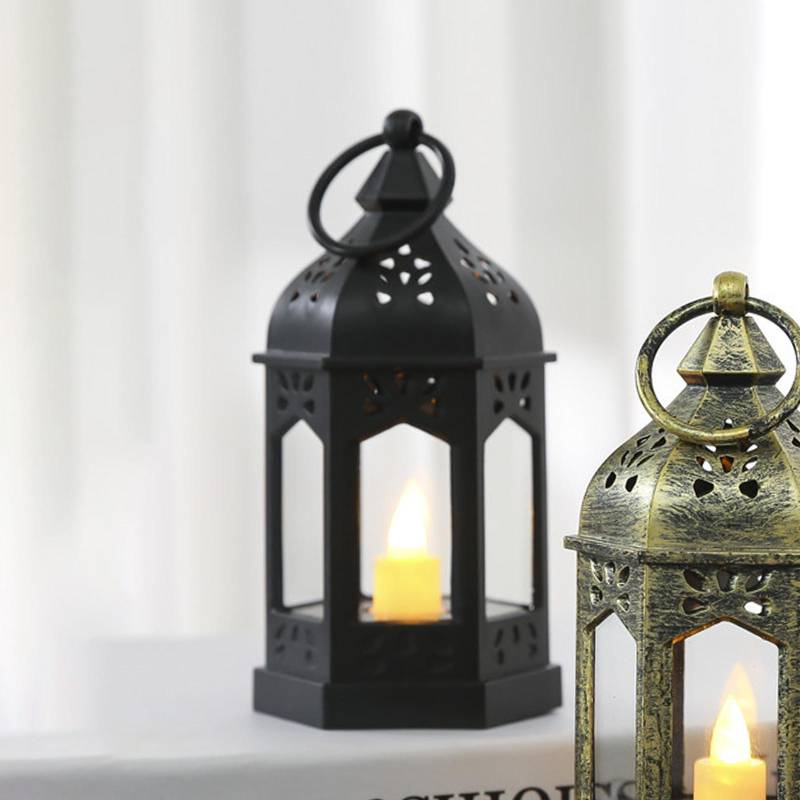 Elektronische Kerze Laterne Wind Lampe Hängen Licht Tischplatte für Home Terrasse Black von Joom DACH