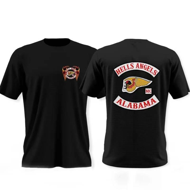 Eltern-Kind Erstaunliches Herren-T-Shirt Baumwolle Übergroß Sommer Junge Doppelseitig Hells Angels Bruderschaft Tops T-Shirts Kurzarmhemd 3XL von Joom DACH
